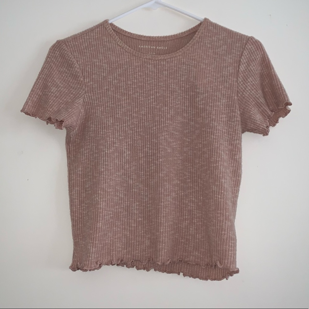 american eagle ribbed baby tee